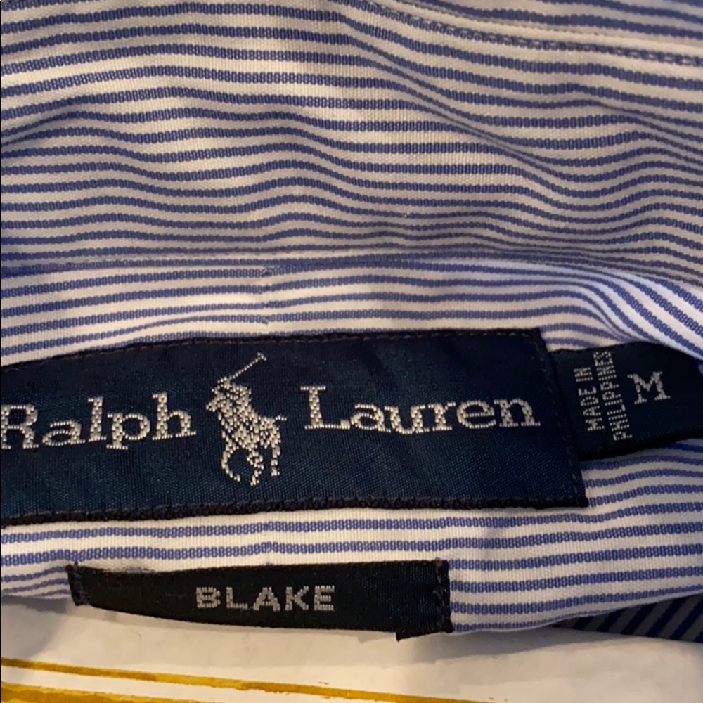 Ralph Lauren blue/white striped button down - Picture 4 of 7